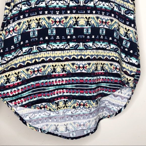 Mason + Mackenzie Ladder Back Aztec Tribal Stripe Tunic Tank Top Juniors - Picture 6 of 11